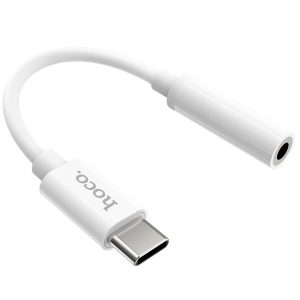 Audió adapter, USB Type-C - 3.5 mm jack átalakító, Hoco LS30, fehér