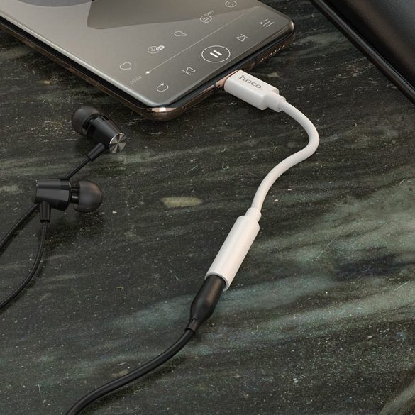 Audió adapter, USB Type-C - 3.5 mm jack átalakító, Hoco LS30, fehér