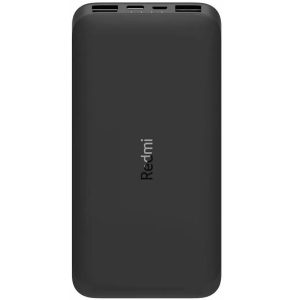 Külső akkumulátor, 10000 mAh, 12W, Okostelefonhoz és TabletPC-hez, 2 x USB aljzat, LED-es, gyorstöltés, Xiaomi Redmi Bank, fekete, gyári