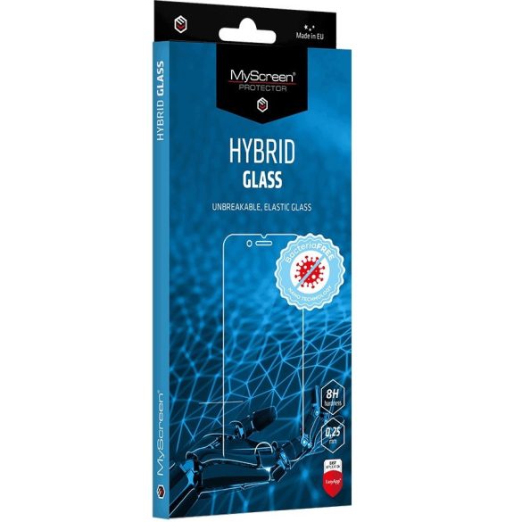 Samsung Galaxy S21 5G SM-G991, Kijelzővédő fólia, ütésálló fólia (az íves részre NEM hajlik rá!), MyScreen Protector, Hybridglass Antibacterial, Tempered Glass (edzett üveg), Clear