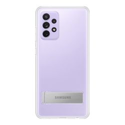   Samsung Galaxy A72 / A72 5G SM-A725F / A726B, Műanyag hátlap védőtok, dupla rétegű, gumírozott, kitámasztóval, átlátszó, gyári