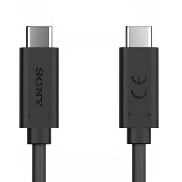 USB Type-C töltő- és adatkábel, USB Type-C, 100 cm, 5000 mA, gyorstöltés, Sony, fekete, gyári, UCB24