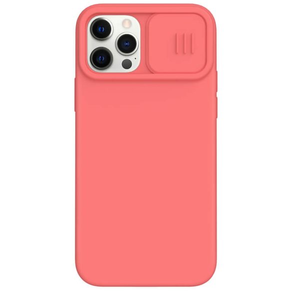 Apple iPhone 12 / 12 Pro, Szilikon tok, közepesen ütésálló, kamera védelem, Magsafe töltővel kompatibilis, Nillkin CamShield Silky Magnetic, rózsaszín