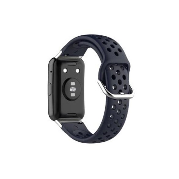 Huawei Watch Fit, szilikon pótszíj, lyukacsos, légáteresztő, sötétkék