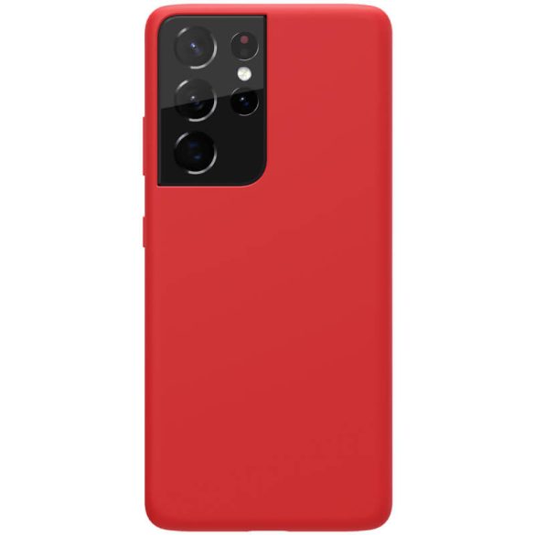 Samsung Galaxy S21 Ultra 5G SM-G998, Szilikon tok, gumírozott, Nillkin Flex Pure, piros