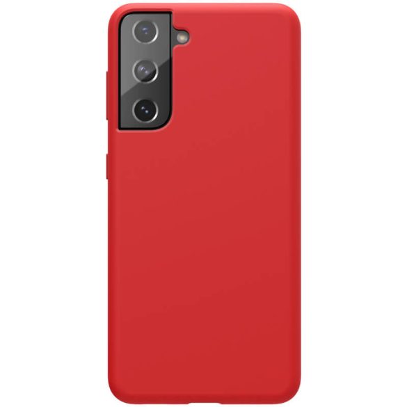 Samsung Galaxy S21 5G SM-G991, Szilikon tok, gumírozott, Nillkin Flex Pure, piros