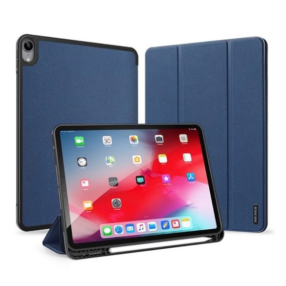 Apple iPad Pro 11 (2018), mappa tok, Smart Case, Apple Pencil tartóval, Dux Ducis Domo, sötétkék