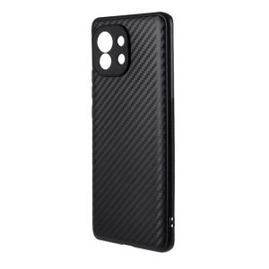 Xiaomi Mi 11, Szilikon tok, széles karbon minta, fekete