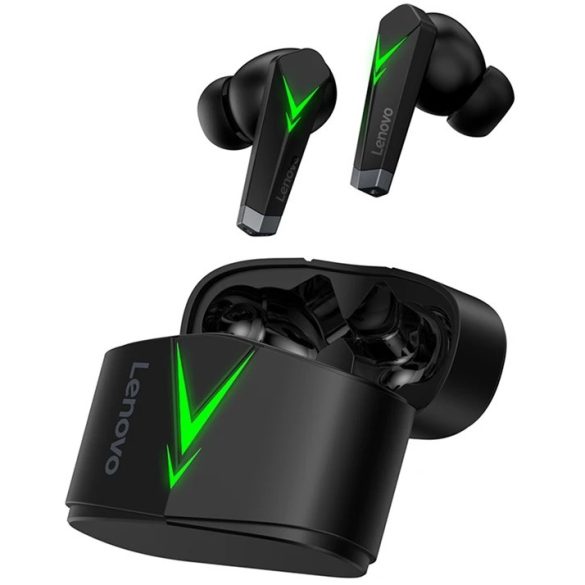 Bluetooth sztereó fülhallgató, v5.0, TWS, töltőtok, zajszűrővel, érintés vezérlés, Lenovo LP6, fekete, gyári