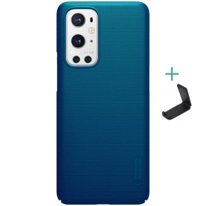 OnePlus 9 Pro, Műanyag hátlap védőtok, stand, Nillkin Super Frosted, zöldes-kék