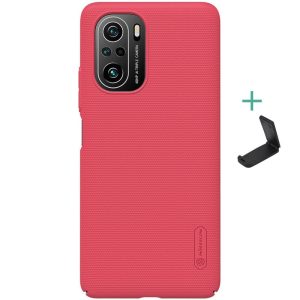 Xiaomi Redmi K40 / K40 Pro / K40 Pro Plus / Mi 11i / Poco F3, Műanyag hátlap védőtok, stand, Nillkin Super Frosted, piros