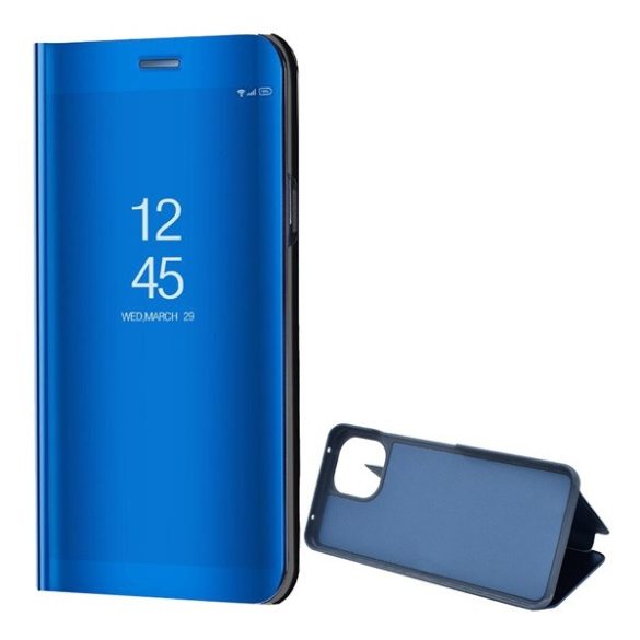 Xiaomi Mi 11 Lite / 11 Lite 5G / 11 Lite 5G NE, Oldalra nyíló tok, hívás mutatóval, Smart View Cover, kék (utángyártott)