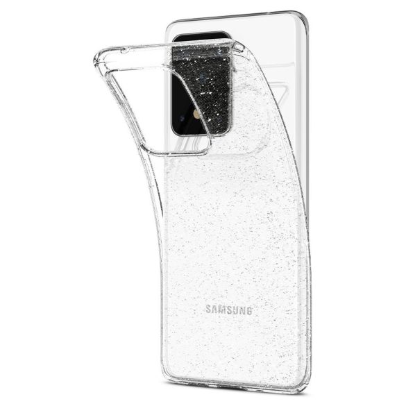 Samsung Galaxy S10 Lite SM-G770, Szilikon tok, Spigen Liquid Crystal Glitter, átlátszó