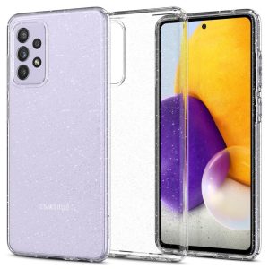 Samsung Galaxy A72 / A72 5G SM-A725F / A726B, Szilikon tok, Spigen Liquid Crystal Glitter, átlátszó