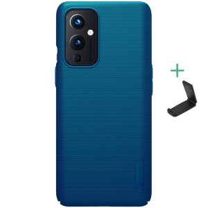 OnePlus 9, Műanyag hátlap védőtok, stand, Nillkin Super Frosted, zöldes-kék