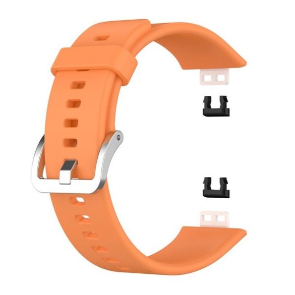 Huawei Watch Fit, szilikon pótszíj, állítható, narancssárga