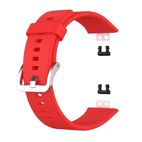Huawei Watch Fit, szilikon pótszíj, állítható, piros