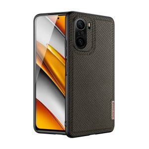 Xiaomi Redmi K40 / K40 Pro / K40 Pro Plus / Mi 11i / Poco F3, Műanyag hátlap védőtok + szilikon keret, fényvisszaverő szövet hátlap, rács minta, Dux Ducis Fino, zöld