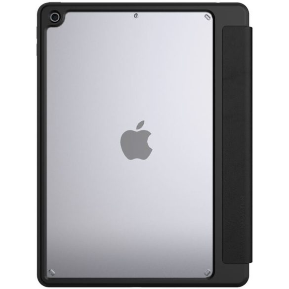 Apple iPad 10.2 (2019 / 2020 / 2021), mappa tok, közepesen ütésálló, Apple Pencil tartóval, kamera védelem, Smart Case, Nillkin Bevel, fekete