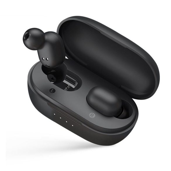 Bluetooth sztereó fülhallgató, v5.0, TWS, töltőtok, vízálló, zajszűrővel, érintés vezérlés, Haylou GT1 XR, fekete, gyári
