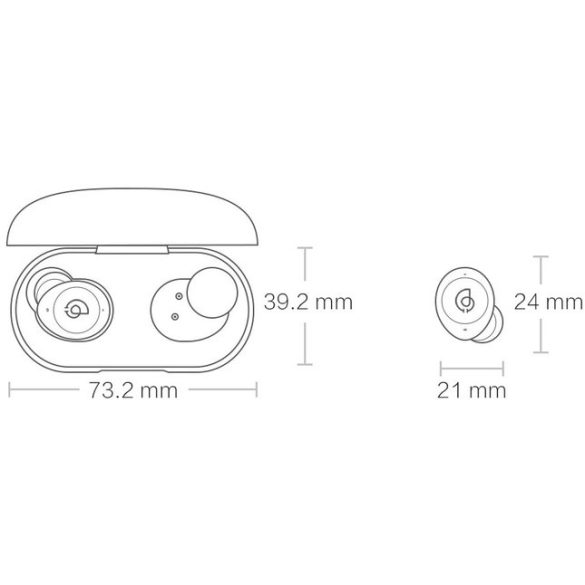 Bluetooth sztereó fülhallgató, v5.0, TWS, töltőtok, vízálló, zajszűrővel, érintés vezérlés, Qi vezeték nélküli töltés, Haylou T16, fekete, gyári