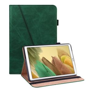 Samsung Galaxy Tab A7 Lite 8.7 SM-T220 / T225, mappa tok, stand, bőrhatású, koptatott, sötétzöld