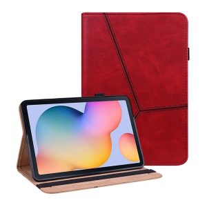 Samsung Galaxy Tab S6 Lite 10.4 (2020 / 2022 / 2024) SM-P610 / P615 / P613 / P619 / P620 / P625, mappa tok, stand, bőrhatású, koptatott, piros