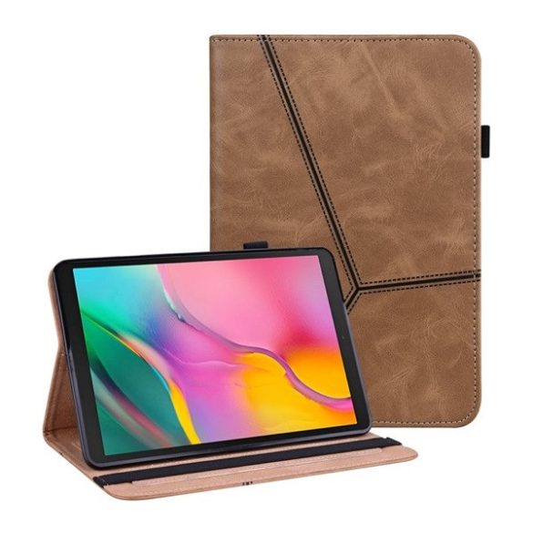 Samsung Galaxy Tab A 10.1 (2019) SM-T510 / T515, mappa tok, stand, bőrhatású, koptatott, barna