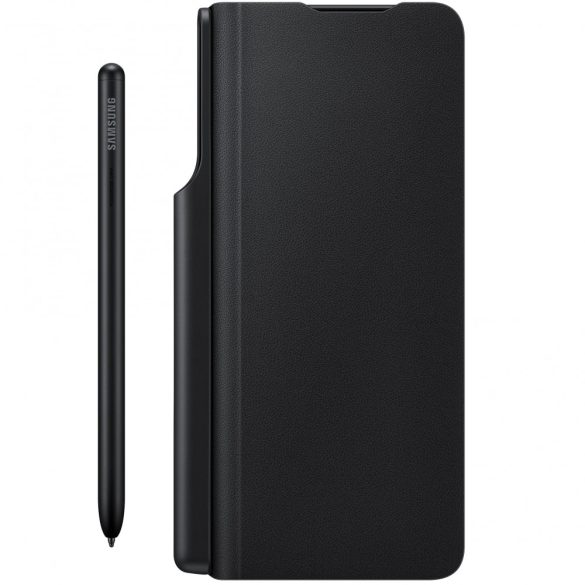 Samsung Galaxy Z Fold3 5G SM-F926B, Oldalra nyíló tok, Antibakteriális bevonat, S Pen, fekete, gyári