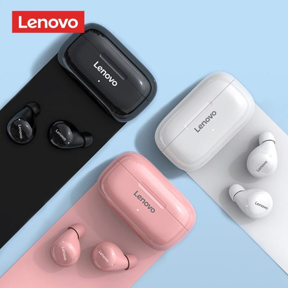 Bluetooth sztereó fülhallgató, v5.0, TWS, töltőtok, zajszűrővel, érintés vezérlés, Lenovo LP11, fehér, gyári