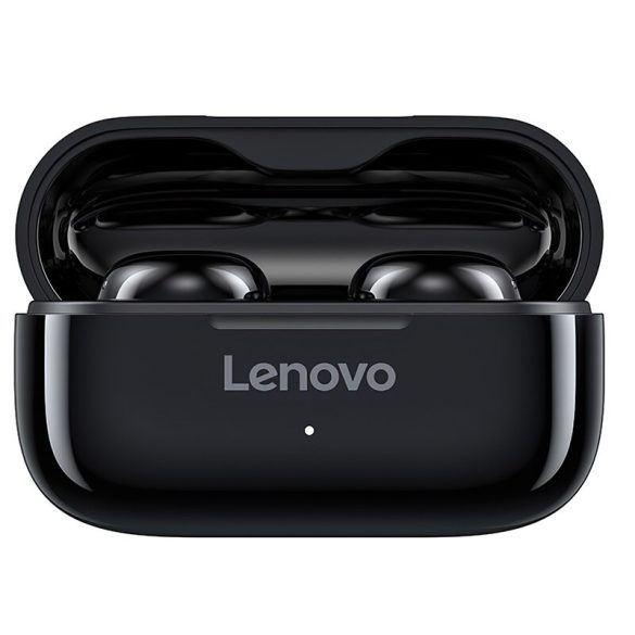 Bluetooth sztereó fülhallgató, v5.0, TWS, töltőtok, zajszűrővel, érintés vezérlés, Lenovo LP11, fekete, gyári