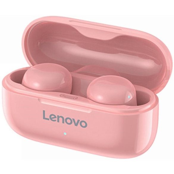 Bluetooth sztereó fülhallgató, v5.0, TWS, töltőtok, zajszűrővel, érintés vezérlés, Lenovo LP11, rózsaszín, gyári