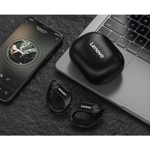 Bluetooth sztereó fülhallgató, v5.0, TWS, töltőtok, vízálló, zajszűrővel, érintés vezérlés, sportoláshoz, Lenovo LP7, fehér, gyári