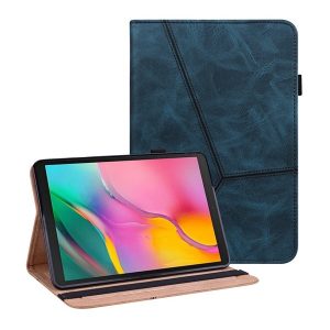 Samsung Galaxy Tab A 10.1 (2019) SM-T510 / T515, mappa tok, stand, bőrhatású, koptatott, sötétkék