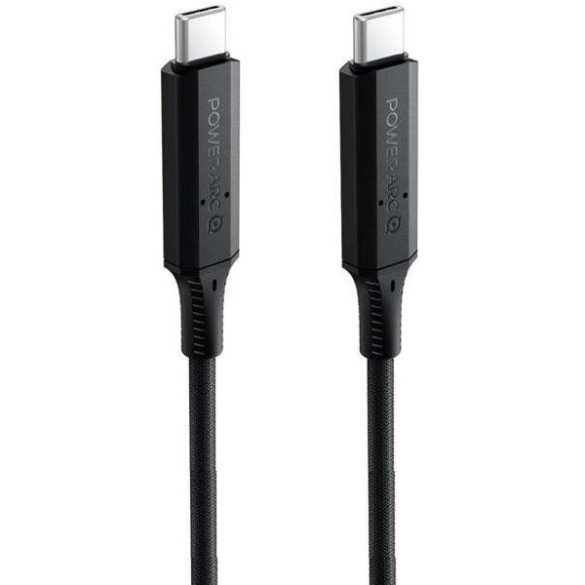 USB Type-C töltő- és adatkábel, USB Type-C, 100 cm, 2000 mA, cipőfűző minta, gyorstöltés, Spigen PowerArc PB1800, fekete