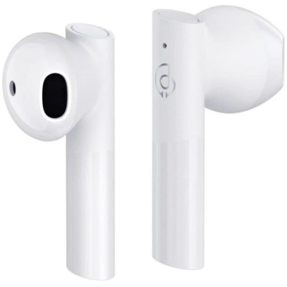 Bluetooth sztereó fülhallgató, v5.2, TWS, töltőtok, vízálló, zajszűrővel, érintés vezérlés, Haylou MoriPods T33, fehér, gyári