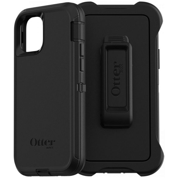 Apple iPhone 11 Pro, Műanyag hátlap védőtok, szilikon belső, közepesen ütésálló, övcsipesszel, kitámasztóval, Otterbox Defender, fekete