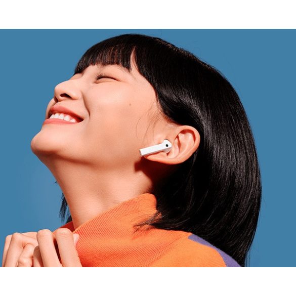 Bluetooth sztereó fülhallgató, v5.2, TWS, töltőtok, zajszűrővel, IP54, Xiaomi Redmi Buds 3, fehér, gyári