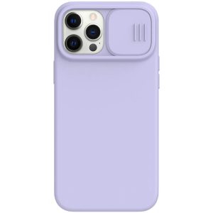 Apple iPhone 12 / 12 Pro, Szilikon tok, közepesen ütésálló, kamera védelem, Nillkin CamShield Silky, lila