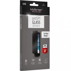   Apple iPhone 13 / 13 Pro / 14 / 16e, Kijelzővédő fólia, ütésálló fólia (az íves részre NEM hajlik rá!), Tempered Glass (edzett üveg), MyScreen Protector, Antispy Glass, Clear