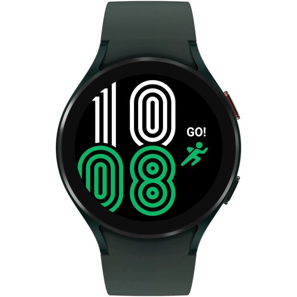 Bluetooth okosóra, szilikon szíj, alumínium keret, v5.0, eSim, aktivitás és egészség mérő, vízálló, hangszóró, Samsung Galaxy Watch 4 (44mm) SM-R875 (LTE), zöld, gyári