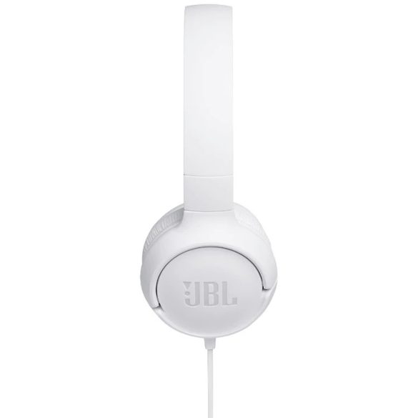 Vezetékes sztereó fejhallgató, 3.5 mm, funkció gomb, mikrofon, összecsukható, JBL Tune 500, fehér