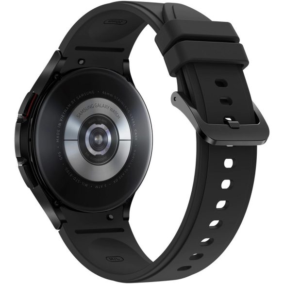 Bluetooth okosóra, szilikon szíj, rozsdamentes acél keret, v5.0, eSim, aktivitás és egészség mérő, vízálló, hangszóró, Samsung Galaxy Watch 4 Classic (46mm) SM-R895 (LTE), fekete, gyári