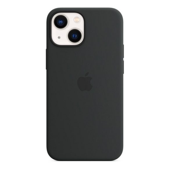 Apple iPhone 13 Mini, Szilikon tok, Magsafe kompatibilis, fekete, gyári