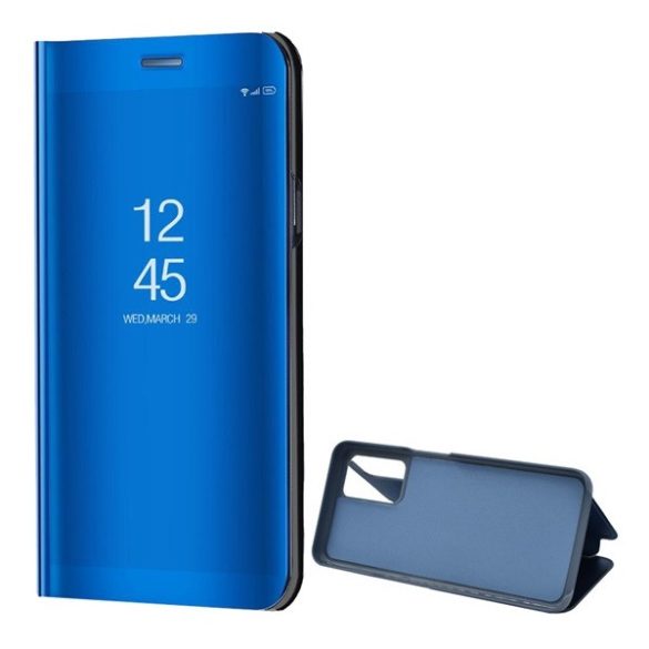 Oppo A16 / A16s / A54s / A56 5G, Oldalra nyíló tok, hívás mutatóval, Smart View Cover, kék (utángyártott)