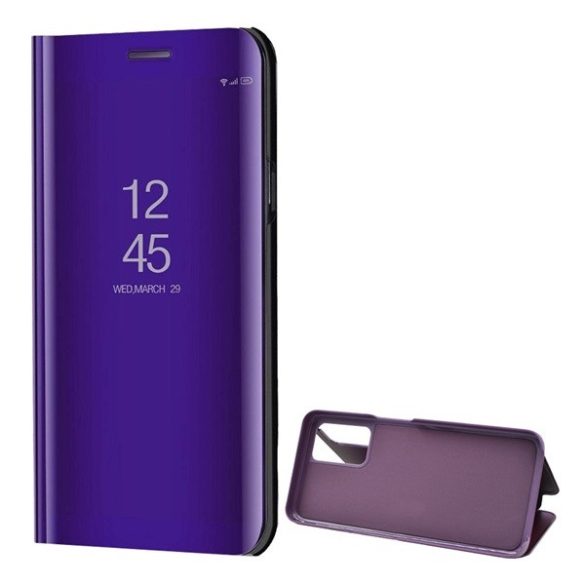 Oppo A16 / A16s / A54s / A56 5G, Oldalra nyíló tok, hívás mutatóval, Smart View Cover, lila (utángyártott)
