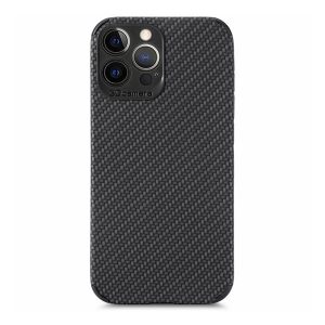 Apple iPhone 13 Pro Max, Szilikon tok, kamera védelem, karbon minta, fekete