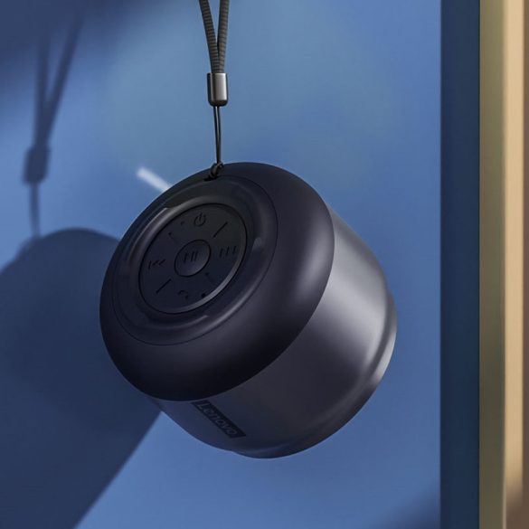 Bluetooth hordozható hangszóró, 3W, v5.0, TWS, Kihangosított hívás támogatás, kézpánttal, felakasztható, Lenovo K3 Mini, gyári, fekete