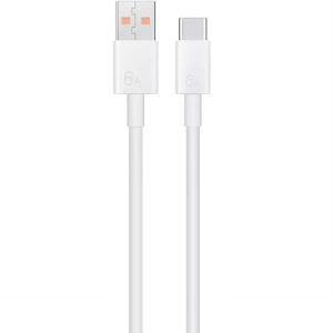 USB töltő- és adatkábel, USB Type-C, 100 cm, 6000 mA, 66W, gyorstöltés, Huawei, fehér, gyári