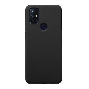 OnePlus Nord N10 5G, Műanyag hátlap védőtok, ultravékony, szilikon keret, fekete, gyári